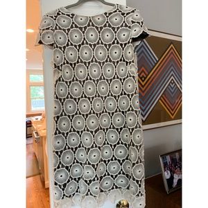 Suzi Chin Crochet Cream shift dress